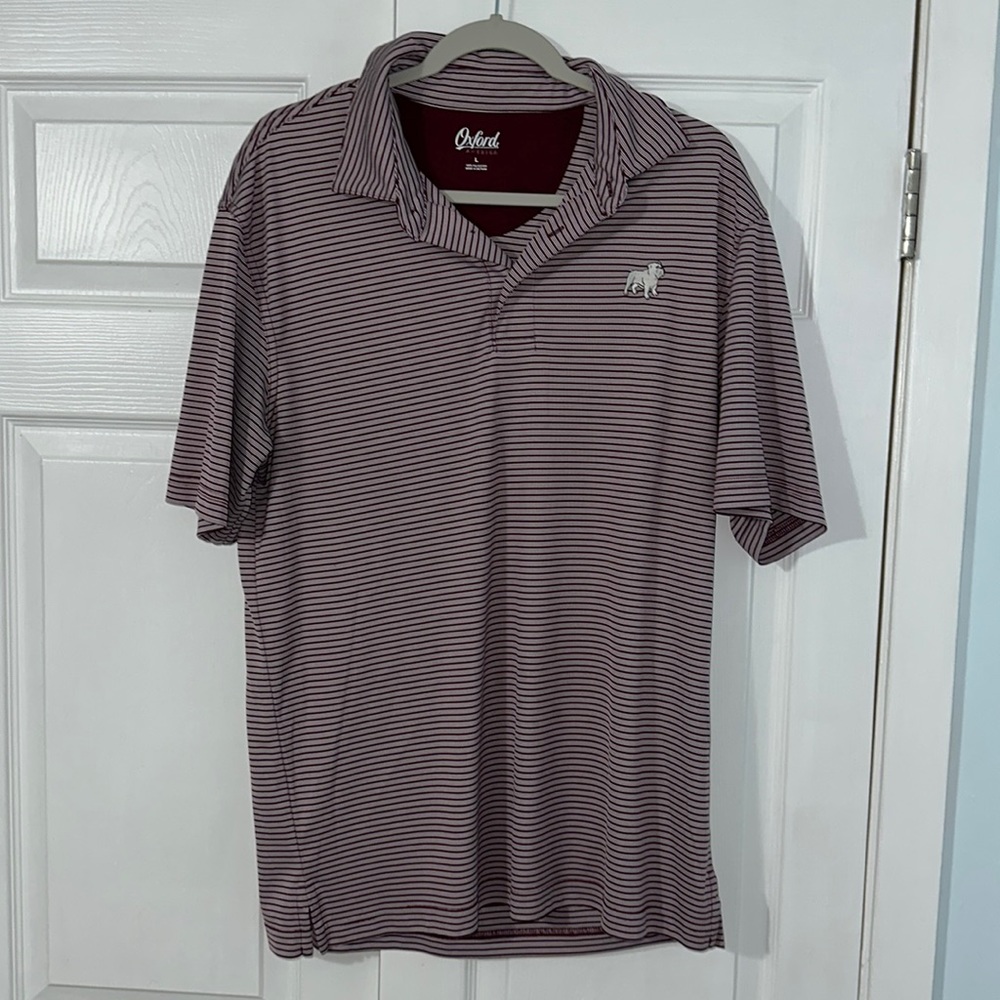 Men’s L Oxford polo, Mississippi State logo